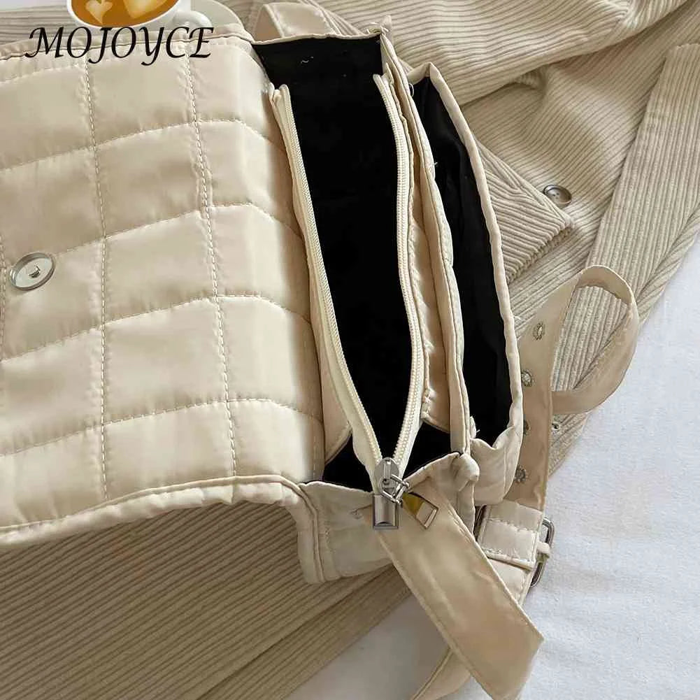 Rhombus Embroidery Thread Flap Handbag Oxford Cloth Soft Female Tote