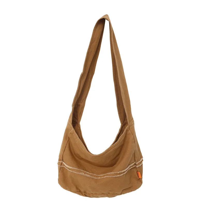 Canvas Messenger Bag Large Capacity Unisex Shoulder Handbag