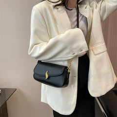 Ladies Small Flap Shoulder Bag with Stylish Metal Hasp