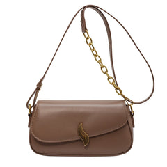 Ladies Small Flap Shoulder Bag with Stylish Metal Hasp