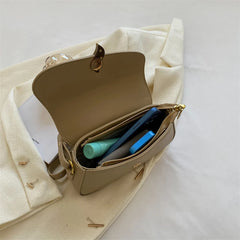 Ladies Small Flap Shoulder Bag with Stylish Metal Hasp
