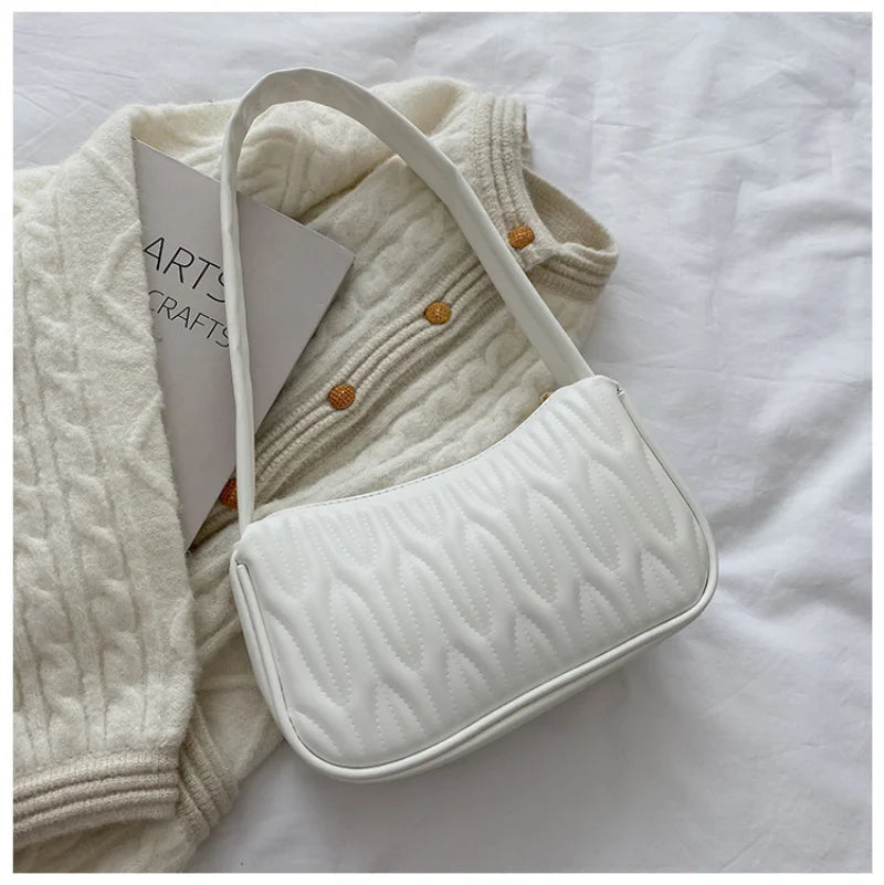 Autumn Solid Shoulder Small Square Bag Pu Handbag Tote Bags