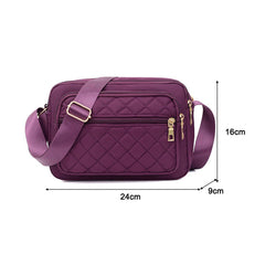 Canvas Checker Crossbody Bag Large Capacity Purse Handbags