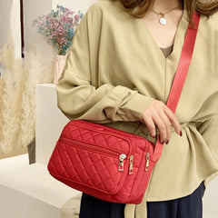 Canvas Checker Crossbody Bag Large Capacity Purse Handbags