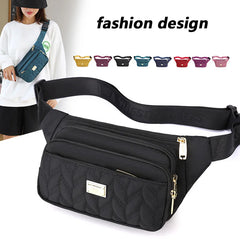 Women's Solid Waist Pack Chest Bag High Nylon