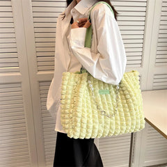 Large Capacity Shoulder Bag Female Puff Top Handle Bag for Women