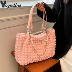 Large Capacity Shoulder Bag Female Puff Top Handle Bag for Women