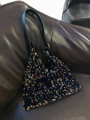 Sequined Shoulder Bag Totes for Women Large Capacity Handbag