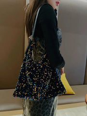 Sequined Shoulder Bag Totes for Women Large Capacity Handbag