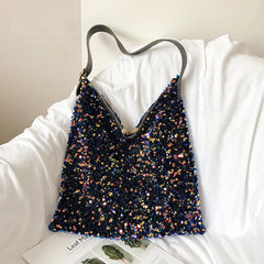 Sequined Shoulder Bag Totes for Women Large Capacity Handbag