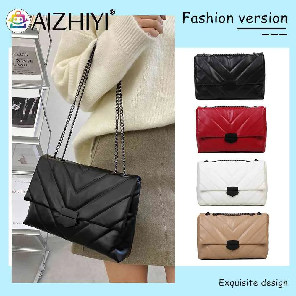 Large Capacity PU Leather Crossbody Bag Lattice Pattern Street Commuter Satchel