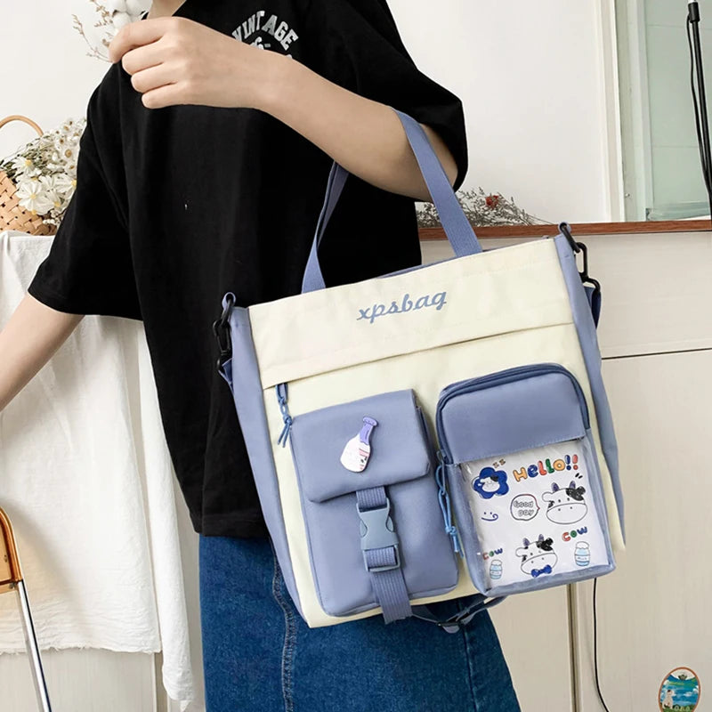 Large Capacity Tote Bags Nylon Shoulder Bags for Teenage Girls