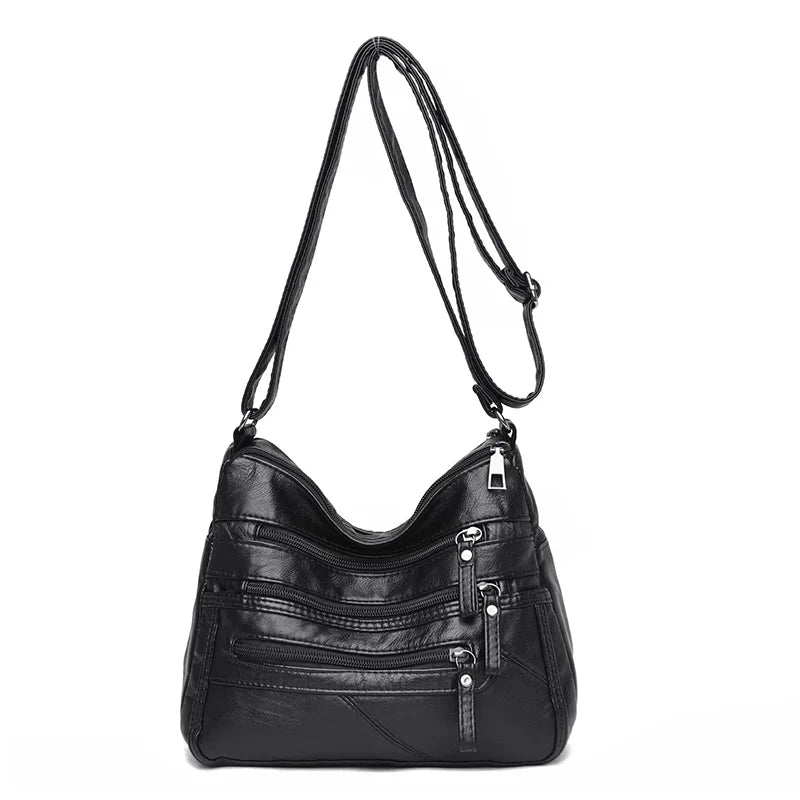 Women Crossbody Bag Large Capacity Soft Leather Messenger Bag
