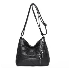 Women Crossbody Bag Large Capacity Soft Leather Messenger Bag