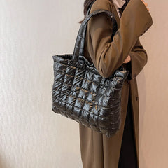 Quilted Cotton Handbag Large Tote Bag