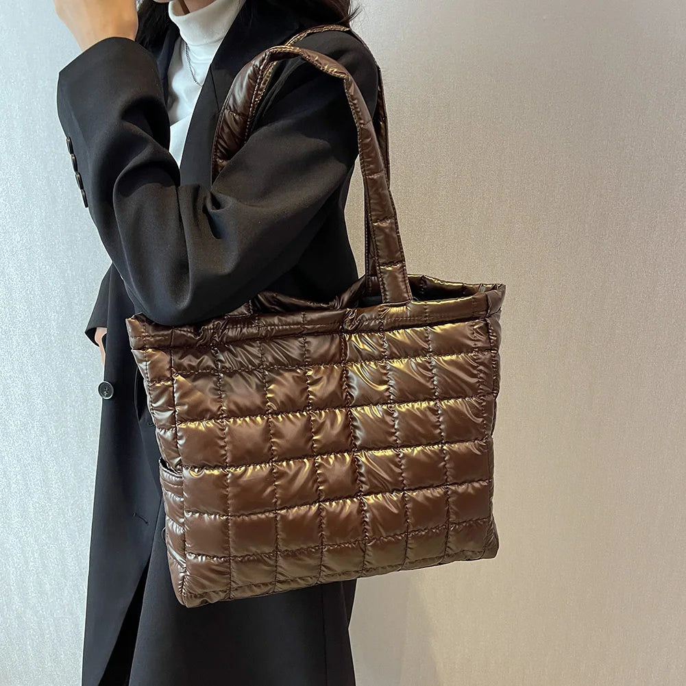 Quilted Cotton Handbag Large Tote Bag