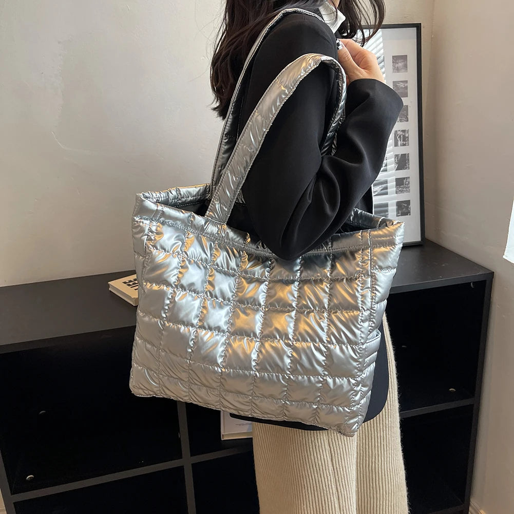 Quilted Cotton Handbag Large Tote Bag