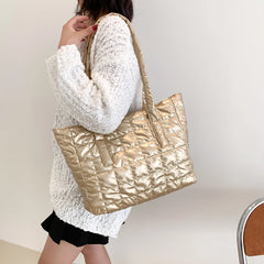 Large Tote Nylon Cotton Padded Handbags Casual Shoulder Bags