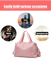 Large Travel Bag Women Cabin Tote Handbag Nylon Waterproof Shoulder Weekend Gym
