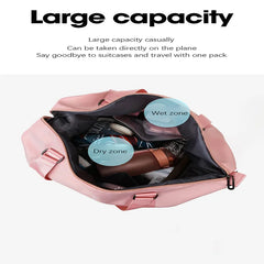 Large Travel Bag Women Cabin Tote Handbag Nylon Waterproof Shoulder Weekend Gym