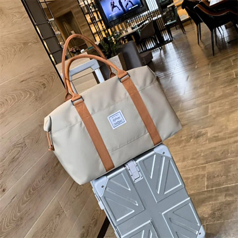 Large Travel Bag Women Tote Bags Handbag Oxford Cloth Dry Wet Separated Bag