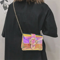 Laser PVC Jelly Shoulder Bag for Women Beach Waterproof Crossbody Messenger