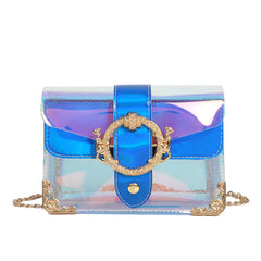 Laser PVC Jelly Shoulder Bag for Women Beach Waterproof Crossbody Messenger