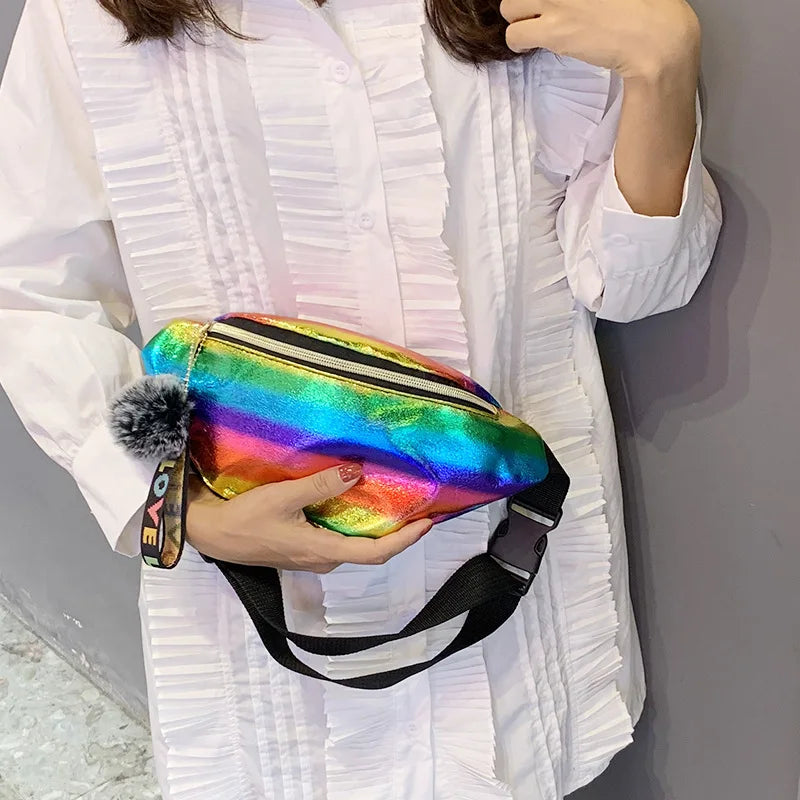 Laser Women Waist Bag Chest Bag Fanny Pack Belt Bag Pouch Hip Bum Bag