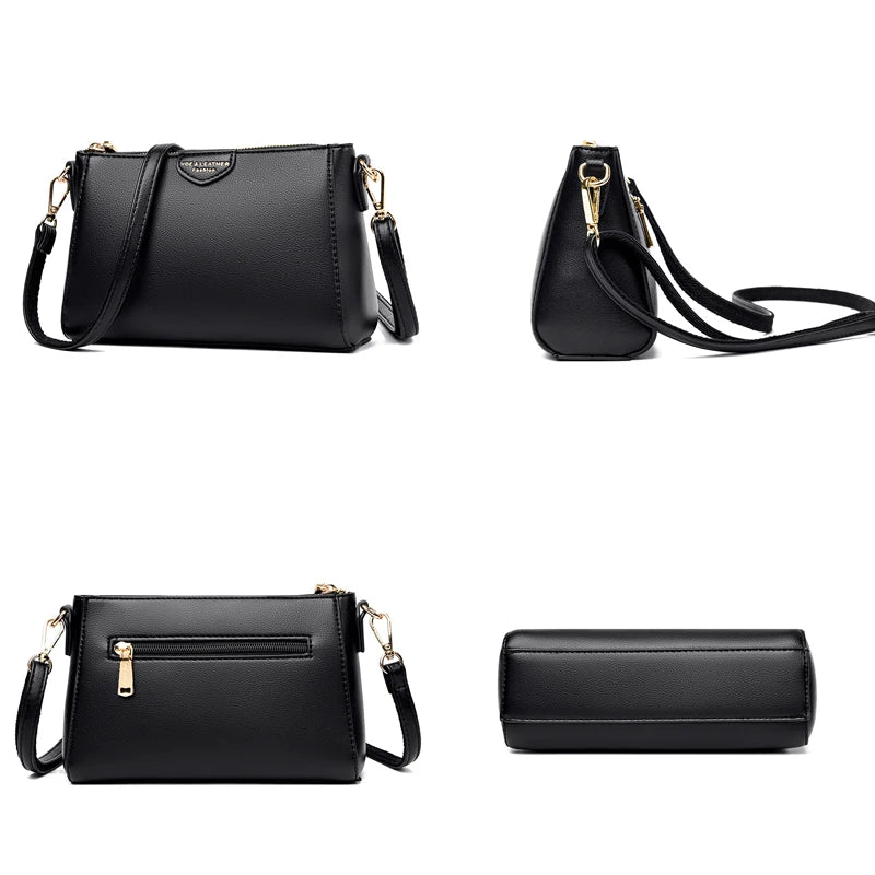 Leather Flap Shoulder Crossbody Bag Lady Sac A Main Femme