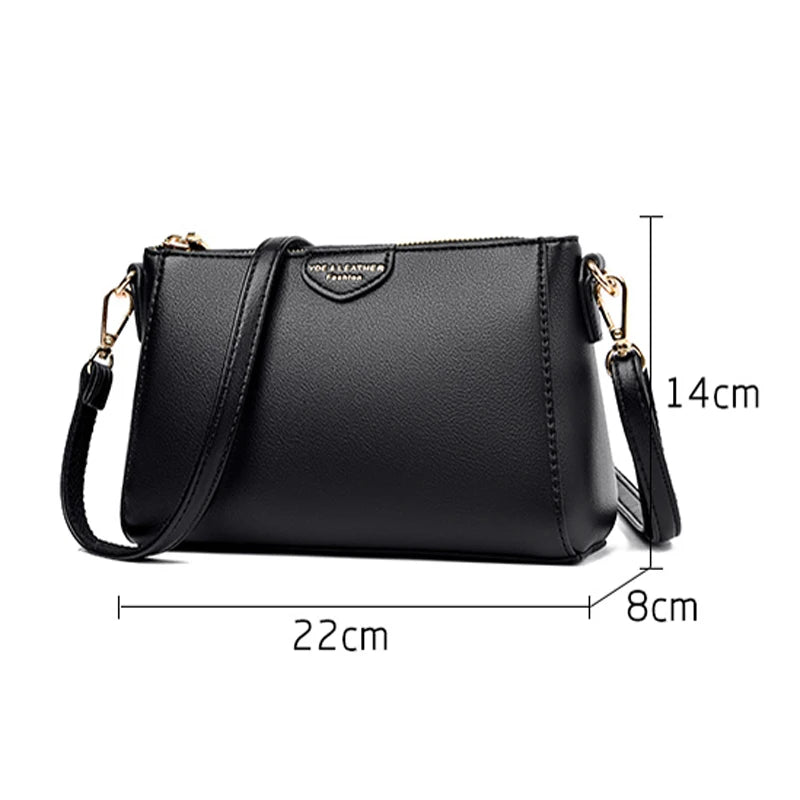 Leather Flap Shoulder Crossbody Bag Lady Sac A Main Femme