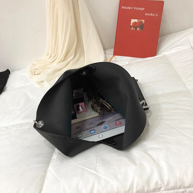 Women's Leather Tote Shoulder Bag Large Capacity Handbag