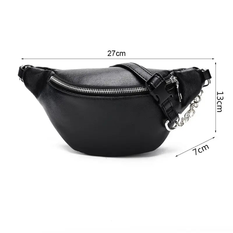 Leather Waist Fanny Pack Chest Bag Phone Purse for Women