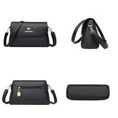 Leaves Pattern Women Shoulder Bags PU Leather Purses and Handbags