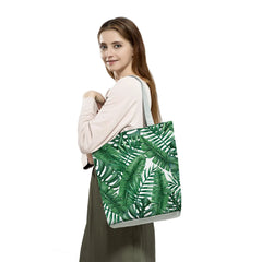 Leaves Printed Tote Eco Friendly Plant Portable Shopping Bag