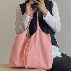 Leopard Pattern Women Shoulder Bags Large Capacity Female Canvas Handbags