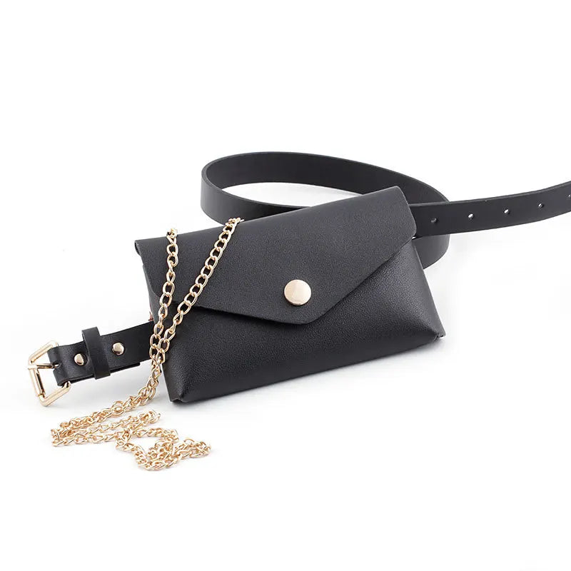 Leopard Print Ladies Belt Bag Vintage Waist Belt Bags Mobile Phone Pocket PU Lea
