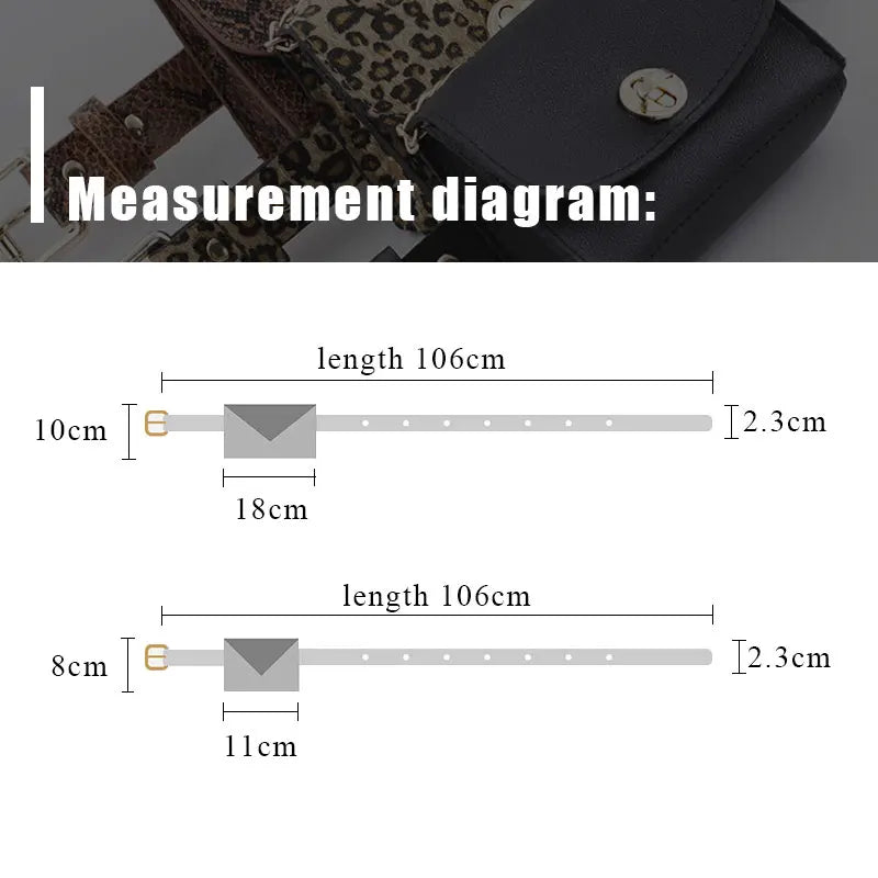 Leopard Print Ladies Belt Bag Vintage Waist Belt Bags Mobile Phone Pocket PU Lea