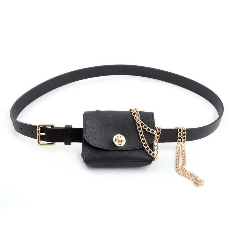 Leopard Print Ladies Belt Bag Vintage Waist Belt Bags Mobile Phone Pocket PU Lea
