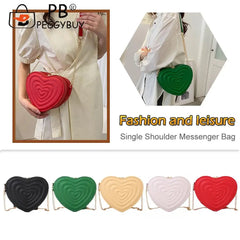 Love Hearts Mini Shoulder Bags for Women Leather Tote Crossbody Bags