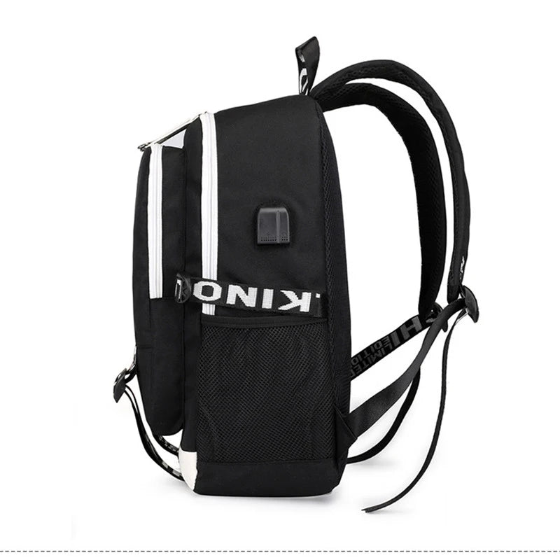 Luminous Laptop Backpack Boys School Bag Men Waterproof Travel Bagpack