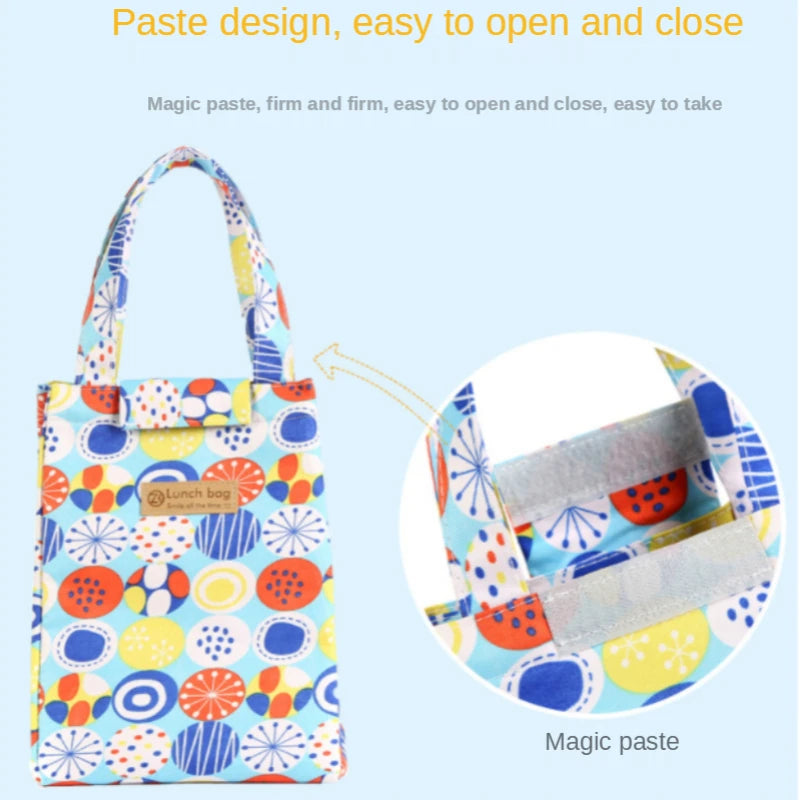 Insulated Lunch Bag Lovely Cat Multicolor Hand Pack Picnic Travel