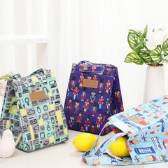 Insulated Lunch Bag Lovely Cat Multicolor Hand Pack Picnic Travel