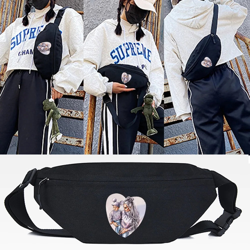 MAMA Print Waist Bag Women Fanny Pack Shoulder Belt Bag Waist Pack