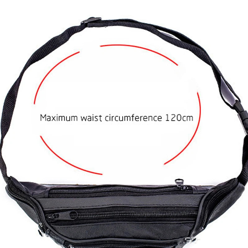 Men Leather Waist Packs Organizer Travel Necessity Waist belt