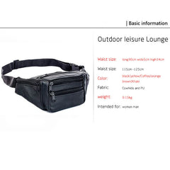Men Leather Waist Packs Organizer Travel Necessity Waist belt
