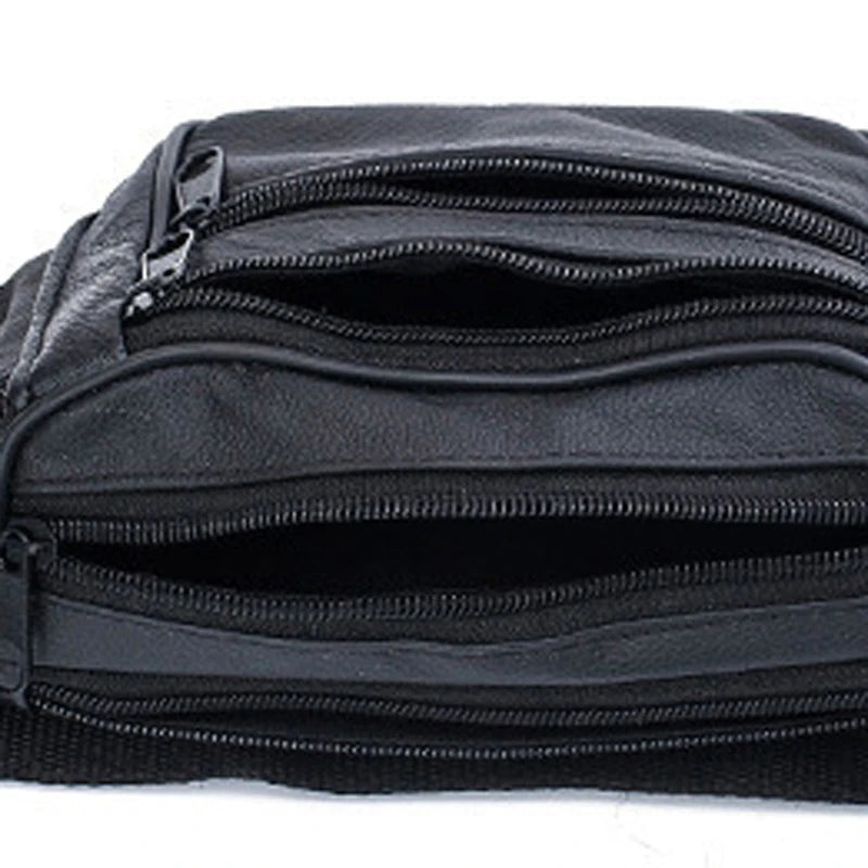 Men Leather Waist Packs Organizer Travel Necessity Waist belt