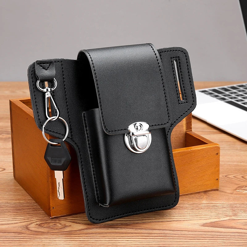 PU Leather Fanny Waist Bag Mobile Purse Outdoor Sports Belt Bum Pouch
