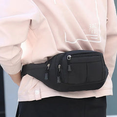 Unisex Canvas Waist Bag Casual Fanny Pack Large Phone Belt Pouch
