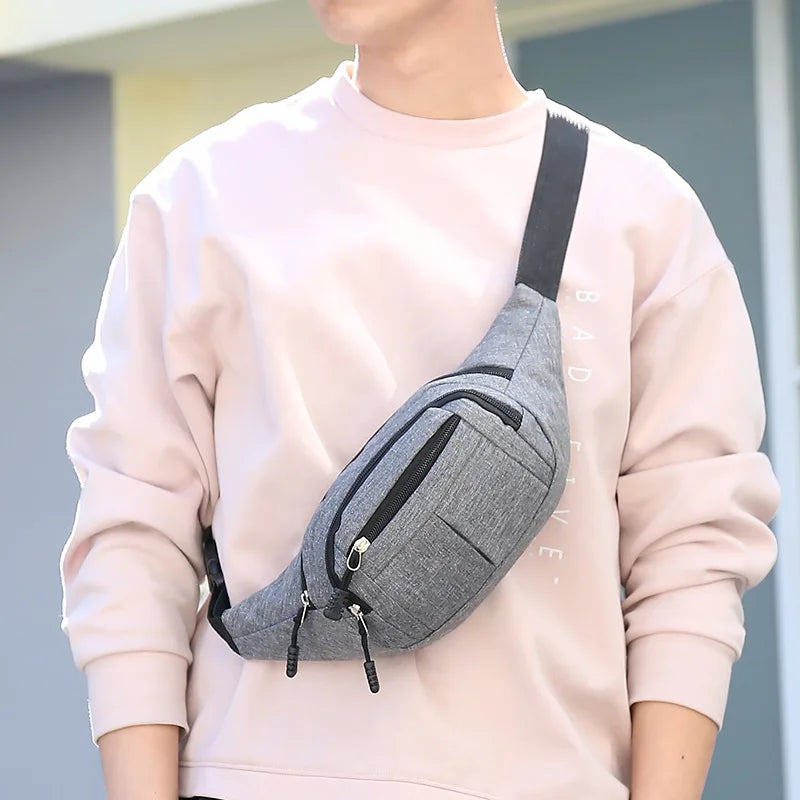 Canvas Waist Bag Fanny Pack Purse Phone Belt Bag Outdoor Travel Phone Bag