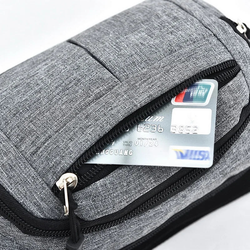 Canvas Waist Bag Fanny Pack Large Phone Belt Bag Purse